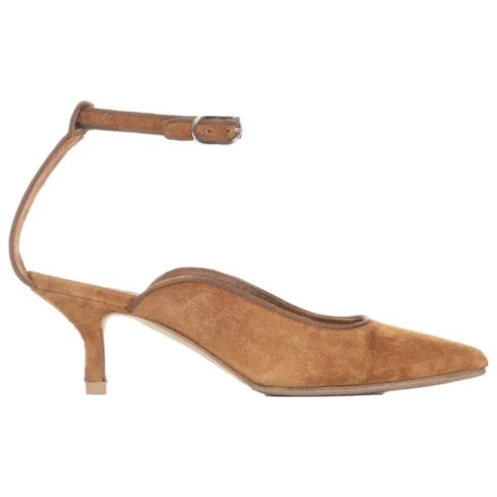 Khaite suede pointed toe kitten heel